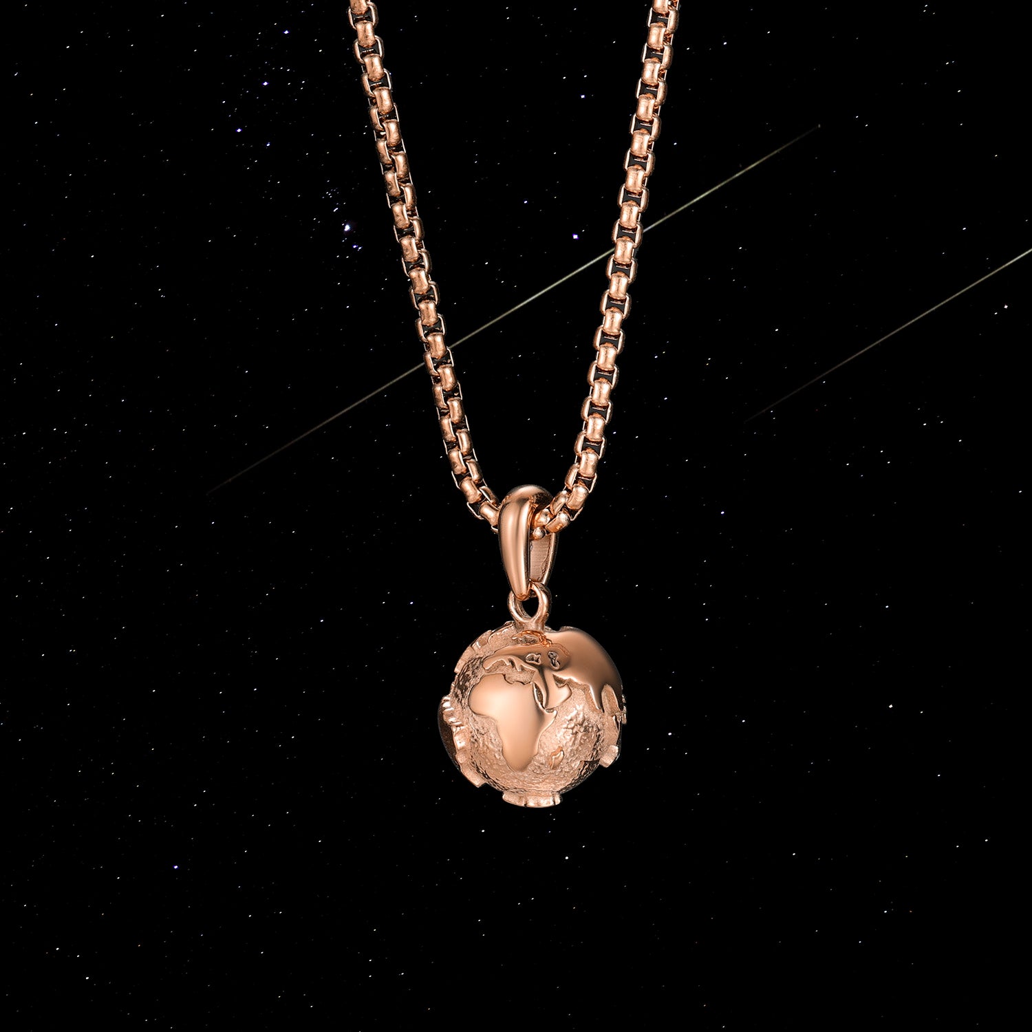 Rose Gold World Pendant Necklace