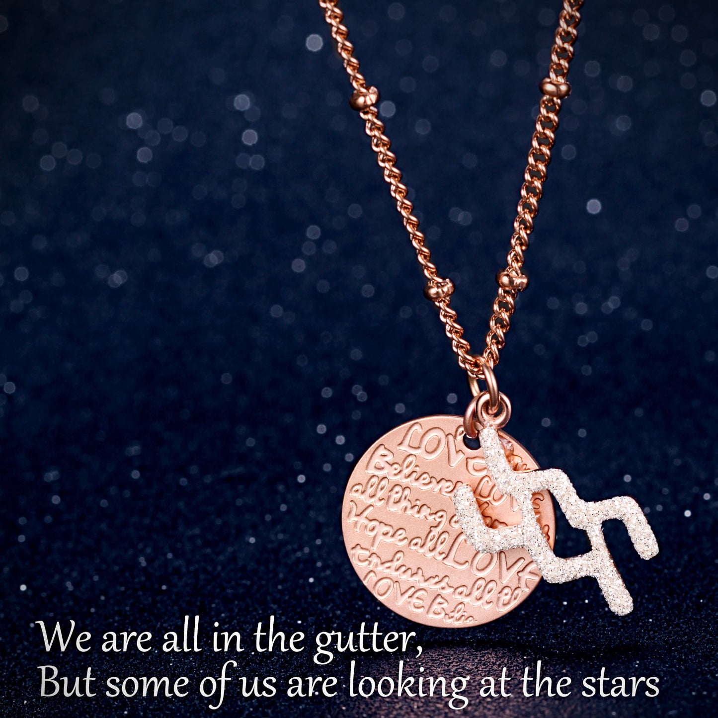 Women Constellations Pendant Necklace, Aquarius