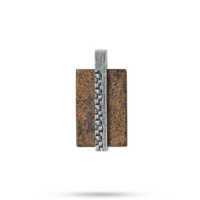 Men's Tag Necklace with Woven Element - KINGKA Jewelry