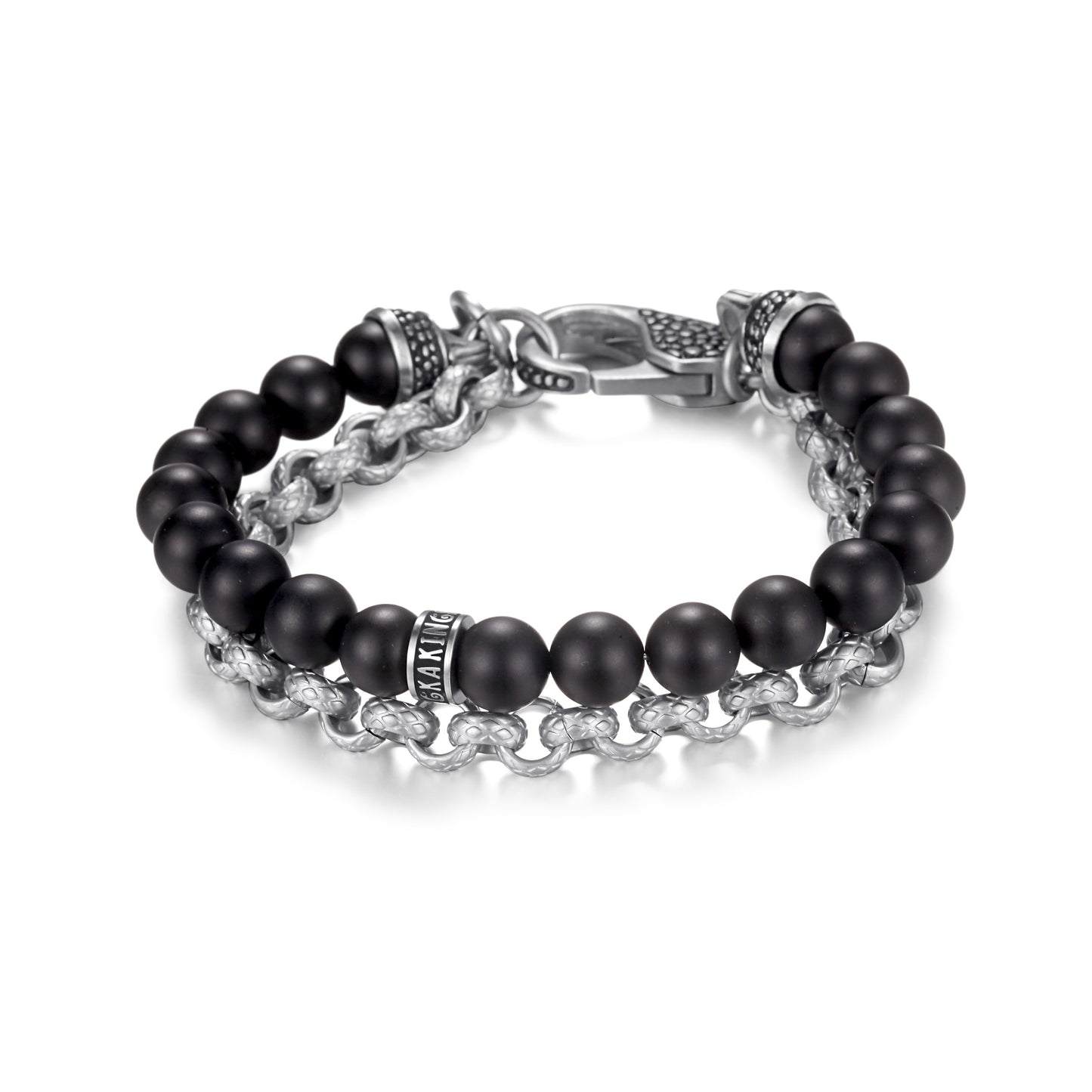 Men's Wrap-Around Bracelet with Stones, Cable Chain - KINGKA Jewelry