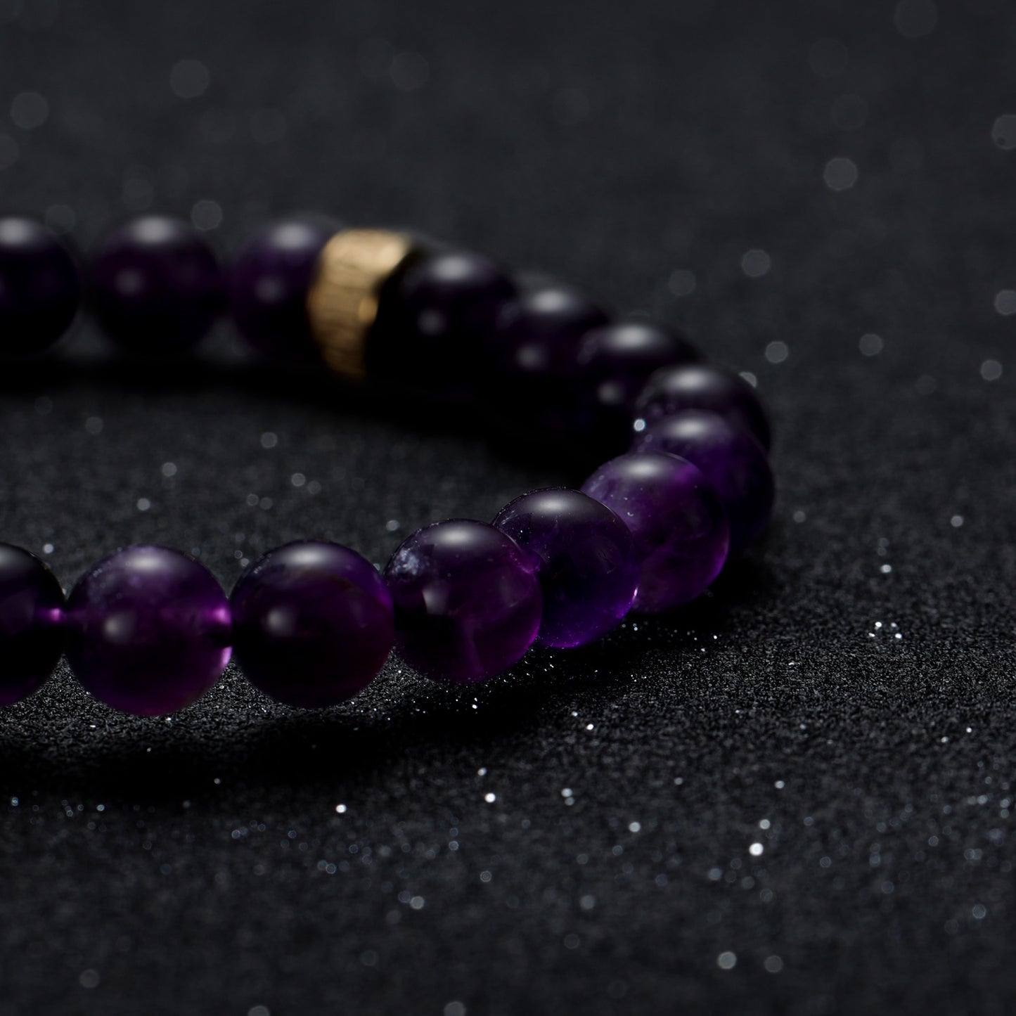 KINGKA Amethyst Bead Bracelet, Blue Gold, The Earth - KINGKA Jewelry