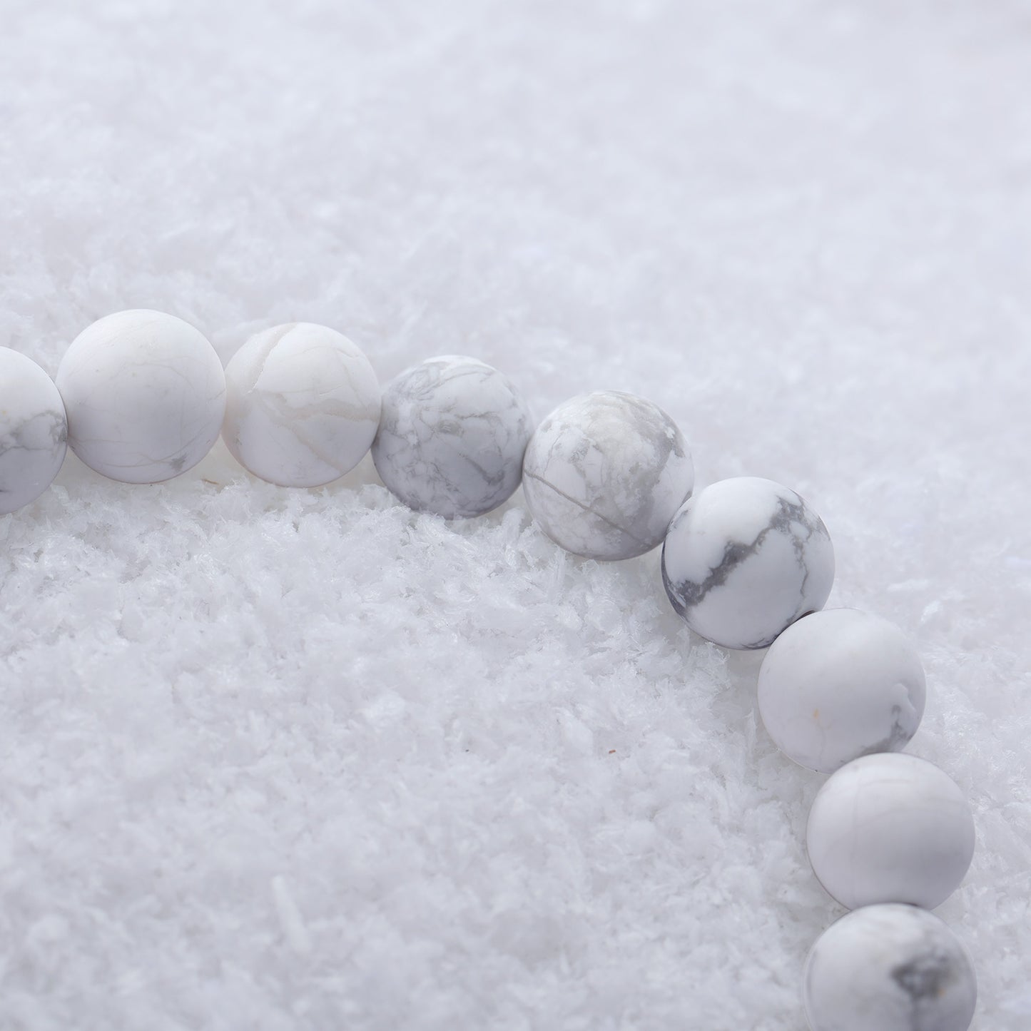 KINGKA White Turquoise Bead Bracelet, Silver, The Earth - KINGKA Jewelry