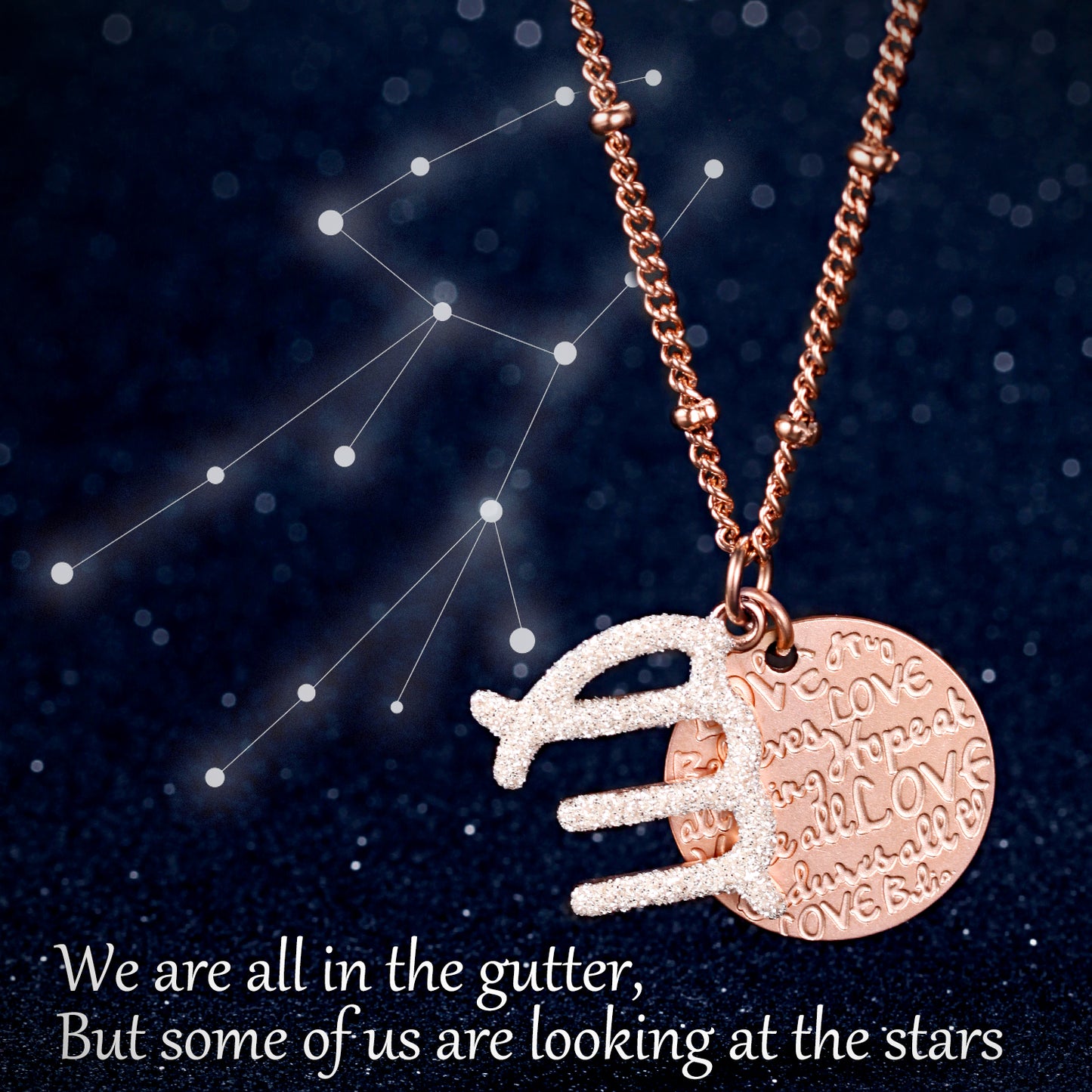 Women Constellations Pendant Necklace, Virgo