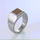 Men's Signet Ring Wood Inlay - KINGKA Jewelry