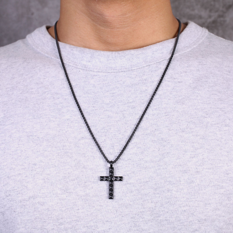 Men's Cross Necklace Pyramid - KINGKA Jewelry