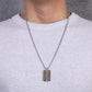 Men's Tag Necklace with Reptile Element - KINGKA Jewelry