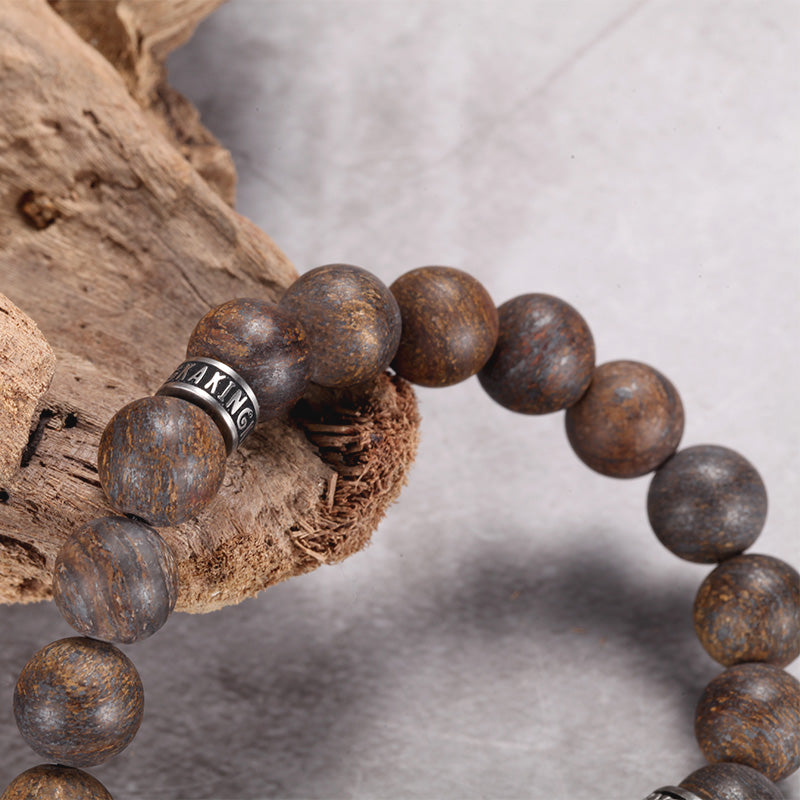 Men's Wristband with Stones, Reptile Charm - KINGKA Jewelry