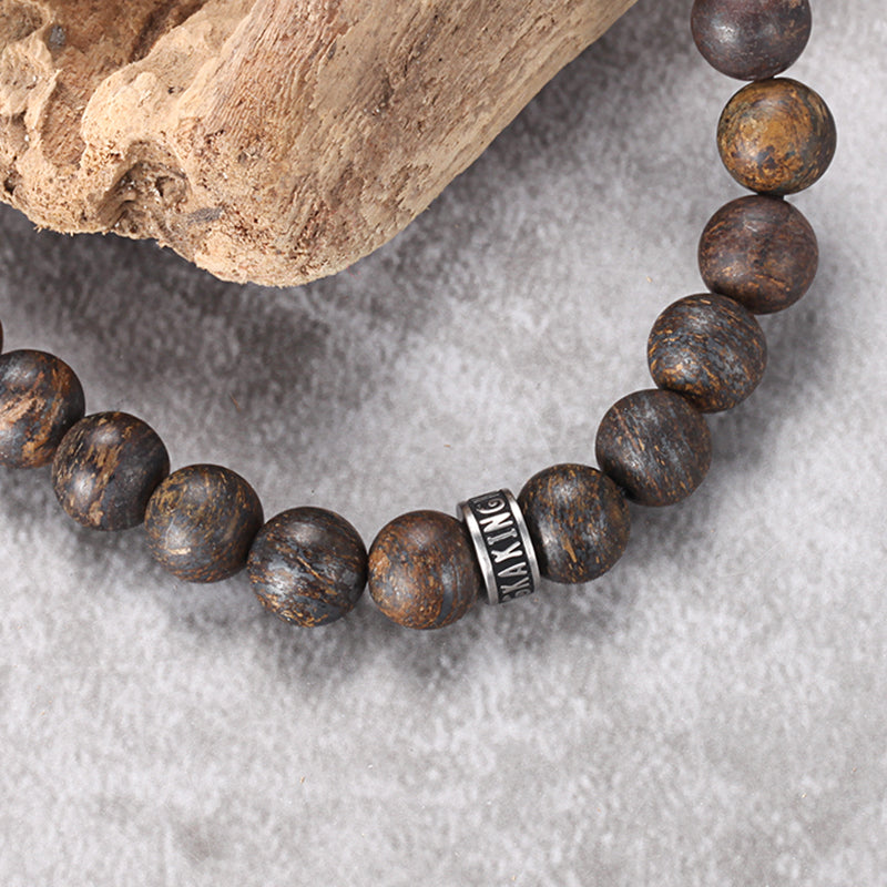 Men's Beaded Curb Chain Bracelet - KINGKA Jewelry