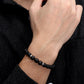 Men's Beaded Bracelet with Onyx and Tourmalated Quartz - KINGKA Jewelry