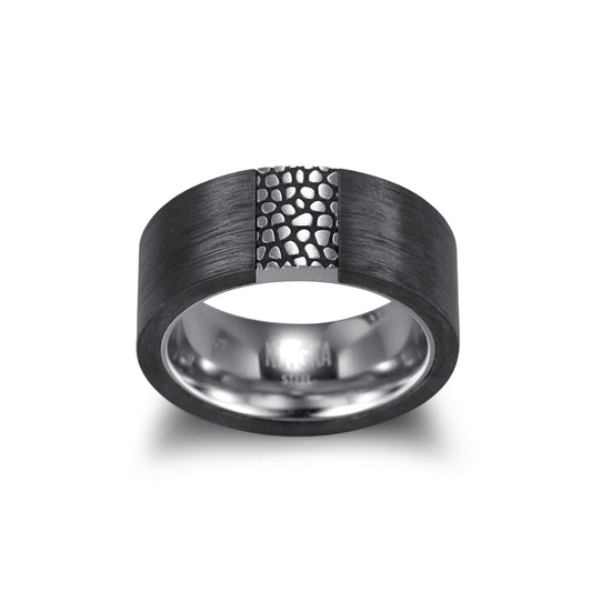 Men's Band Ring Carbon - KINGKA Jewelry