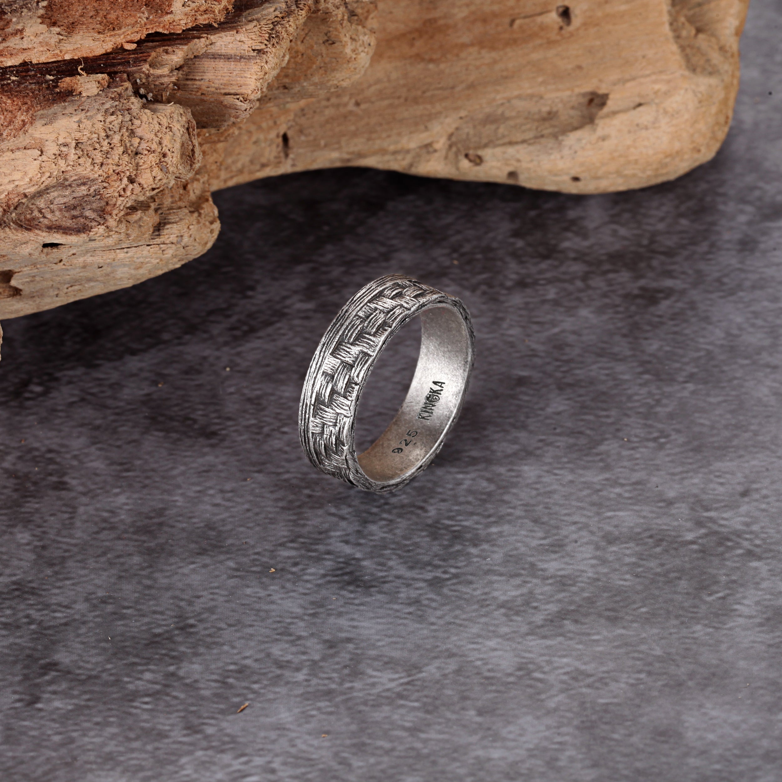 Rustic Textured Sterling Silver Ring - Mens / Unisex – junktojems.com