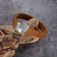 Men's Leather Bracelet with Reptile Snap - KINGKA Jewelry