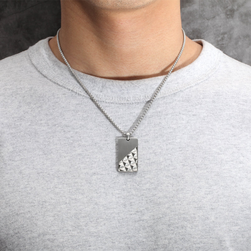 Men's Tag Necklace Pyramid - KINGKA Jewelry