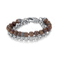 Men's Wrap-Around Bracelet with Stones, Cable Chain - KINGKA Jewelry
