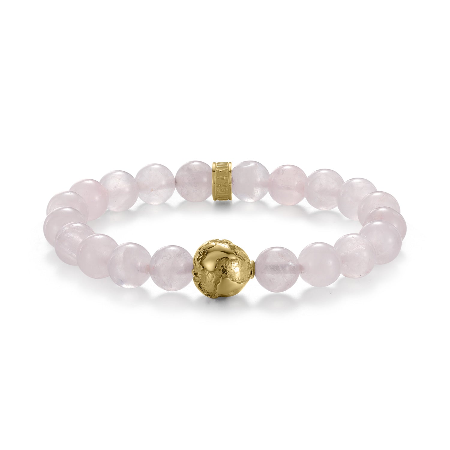 KINGKA Rose Quartz Bead Bracelet, Gold, The Earth - KINGKA Jewelry
