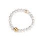 KINGKA White Turquoise Bead Bracelet, Gold, The Earth - KINGKA Jewelry