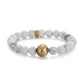 KINGKA White Turquoise Gold Plating Earth Beads Stone Bracelet